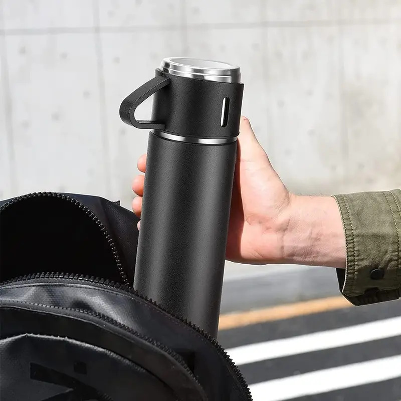 Coffee Thermos Stainless Steel Vacuum-Insulated Water Bottle Insulated Bottle with Cup for & Cold Drink Outdoor Travel Mug