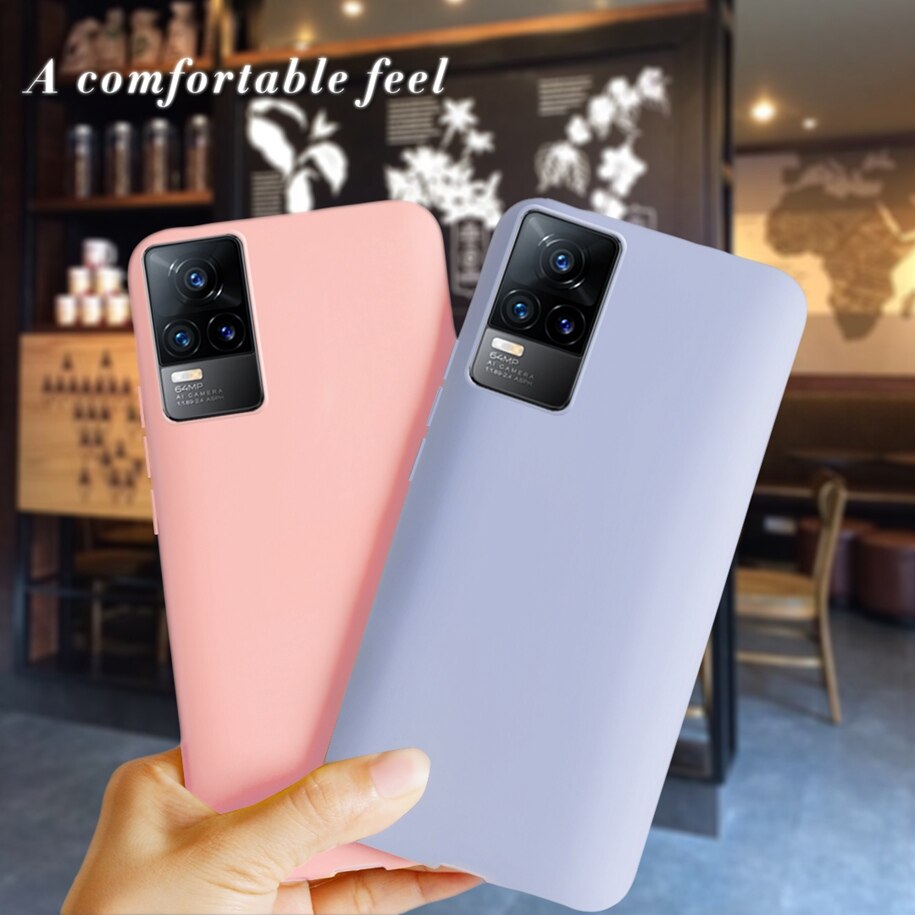 Voor Vivo V21 V21e Case Vloeibare Siliconen Zachte Tpu Capa Slanke Telefoon Back Cover Voor Vivo V21 5G v2050 VivoV21e V2061 Funda 6.44&quot;