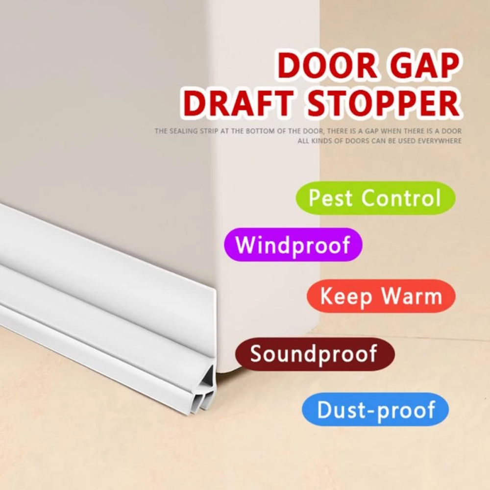 93Cm Pcv Zelfklevende Tochtstrips Onder Deur Raam Afdichting Strip Noise Tochtstrip Draft Stopper Sweep Strip Deur seal
