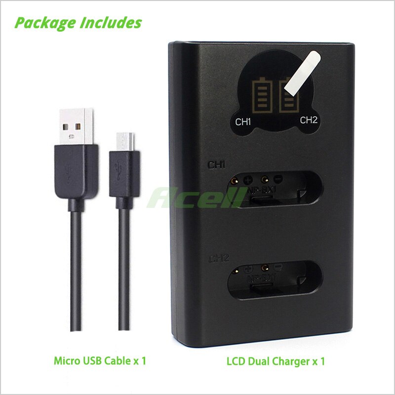 Cargador de batería Dual LCD para cámara SONY NP-BX1, dispositivo de carga para cámara SONY ZV-1, RX100VII, RX100IV, RX100III, RX1RII, HDR-AS300, AS200, PJ410, FDR-X3000