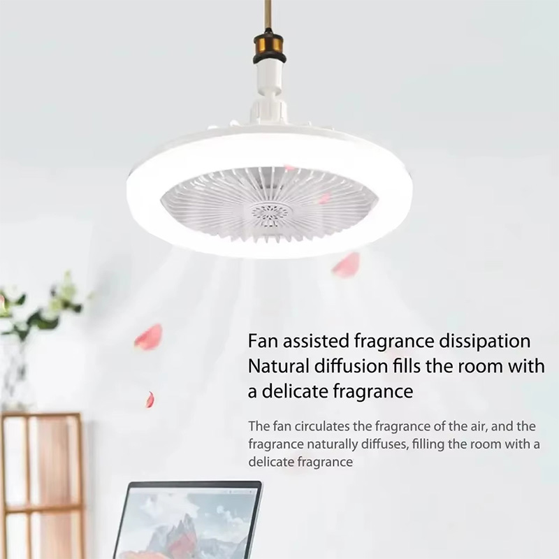 Luz de ventilador de aromaterapia 3 en 1, lámpara de ventilador de techo E27 de 30W, Control remoto, iluminación tricolor, luz LED de pared fija y Universal