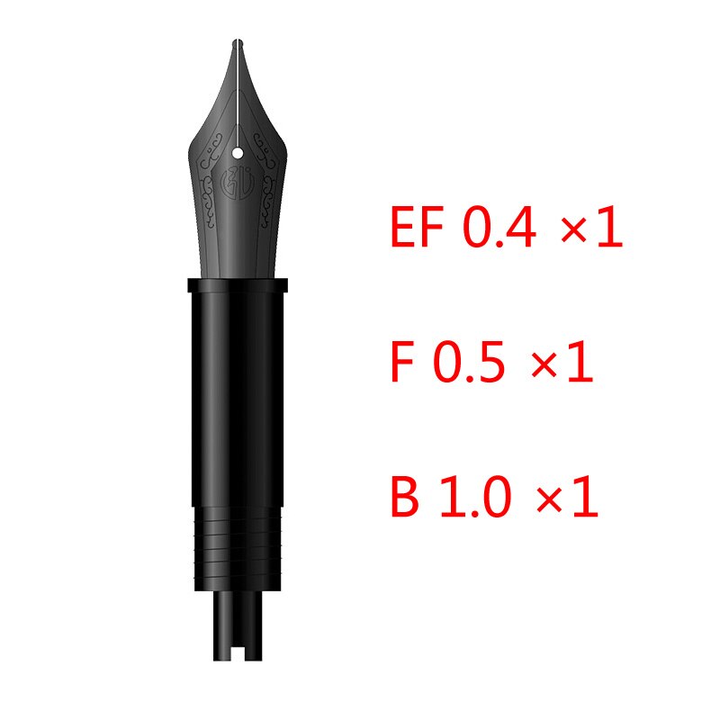 Originale hongdian nib pen nibs f / ef / b nib til fyldepenne udskiftning nibnibs reservedel kontor praksis forsyninger: 3 stk (ef fb) sort