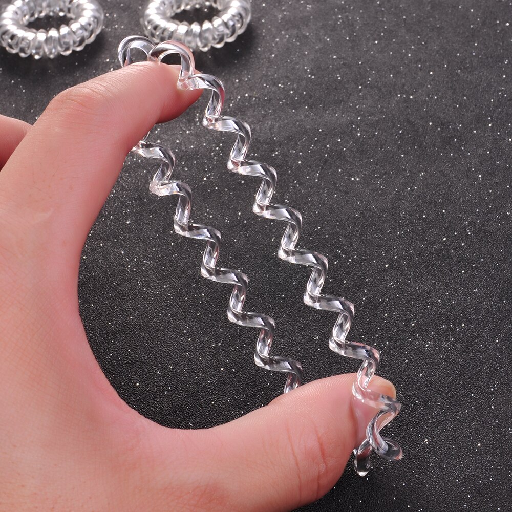 6 pcs/set Transparent spring hairband Hair Holders Hair wear Rubber Bands Hair Elastics Accessories for Girls Women