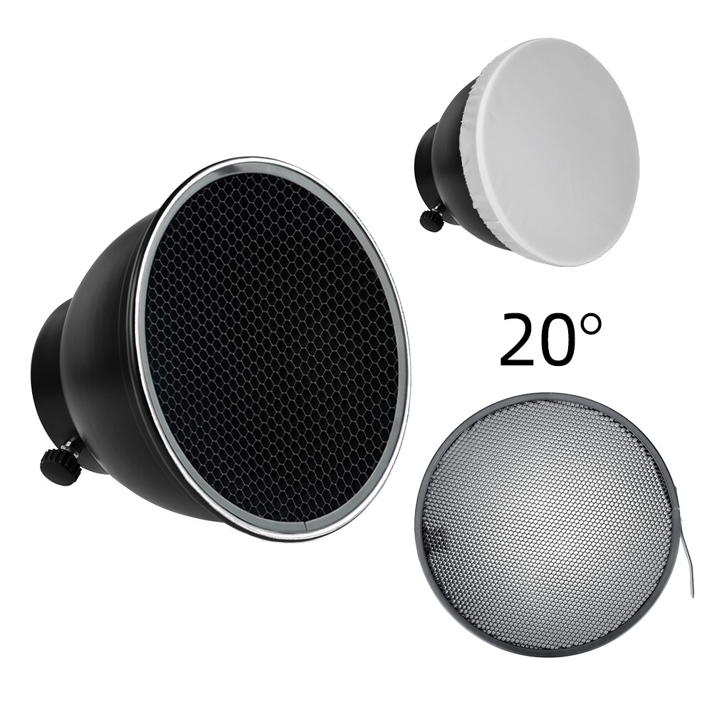 7inch 18cm Standard Reflector Diffuser with Honeycomb Grid for Universa Mount Studio Light Strobe Flash K-150A K-180A E250 E300: 20 Degree