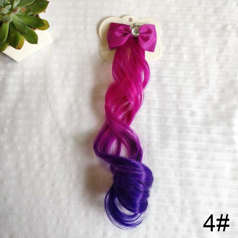 REAKIDS banda elástica para el cabello infantil accesorios para el cabello peluca infantil diadema para niñas cuerda trenzada tocado peluca chica problema de tarjeta: dark purple