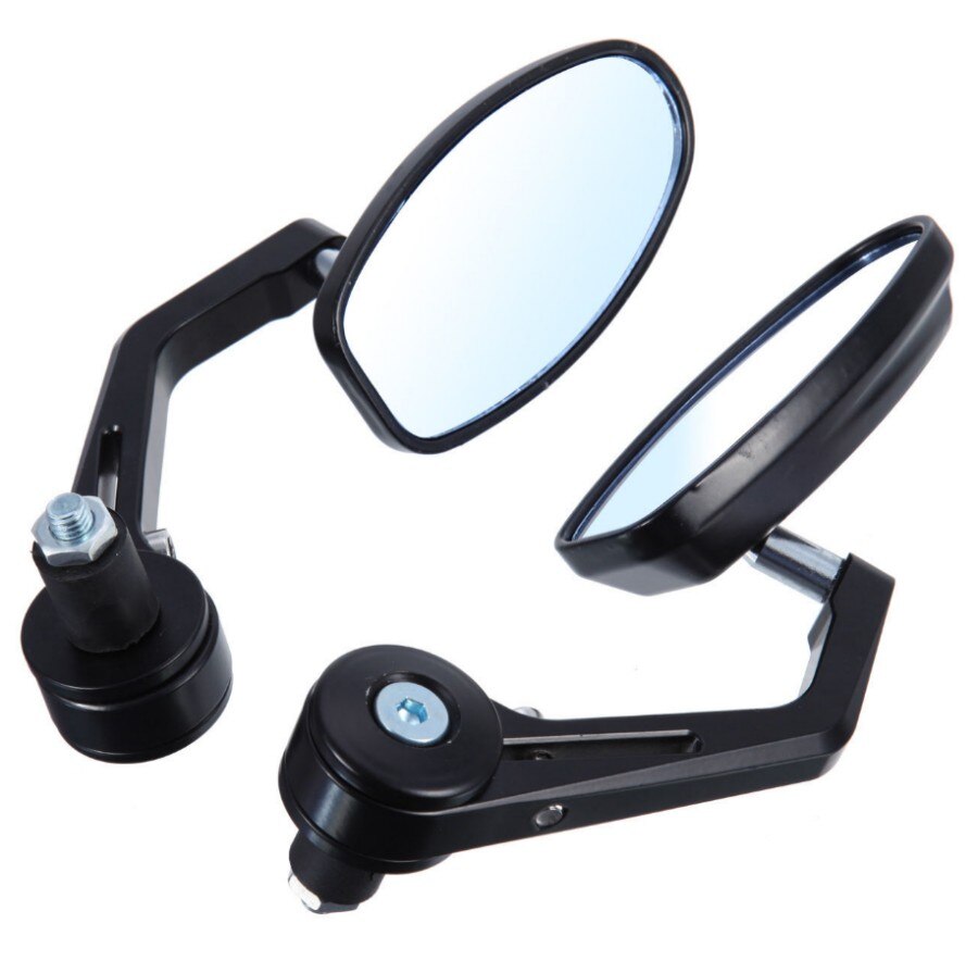 Pair Motorcycle Side Mirrors Universal 7/8" 22mm Handlebar Bar End Mirror Black Rear View Rearview Mirrors for Sport Bike ATV