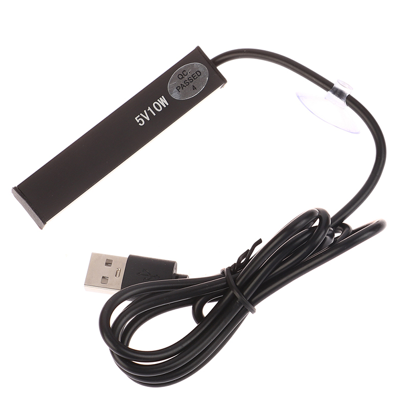 Mini calentador de acuario de 5/10W, carga USB para pecera pequeña, ahorro de energía, accesorios de protección contra sobretemperatura, 1 unidad: Negro