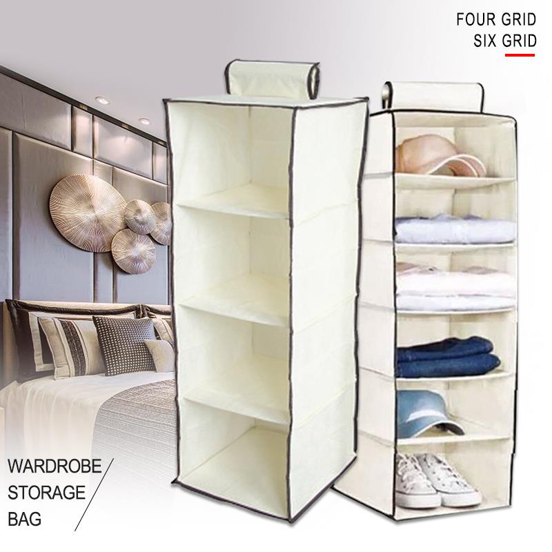 Household Supplies Space Saver Storage Cabinets Hanging Wardrobe Multi-Layer Folding Shelves Shoe Home Portable 4/6 Section room