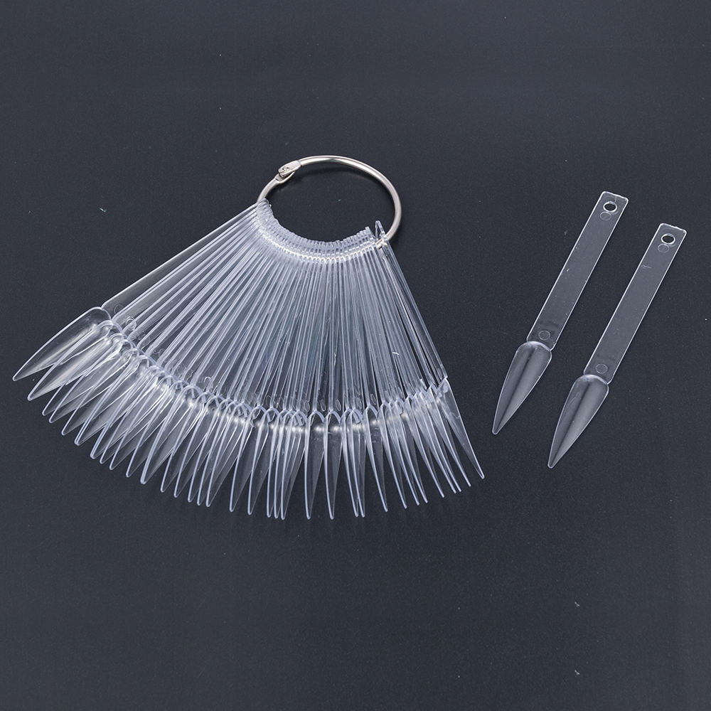 40pc falske neglelak gel kunst spids prøve øvelse display blæser farveprøve holder hvid gennemsigtig nail art farvekort