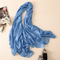 2023 de lujo bufanda de para mujer liso seda liné chales bufandas verano señora pañuelos Pashmina Foulard Hijab 180*90Cm: Verde militar