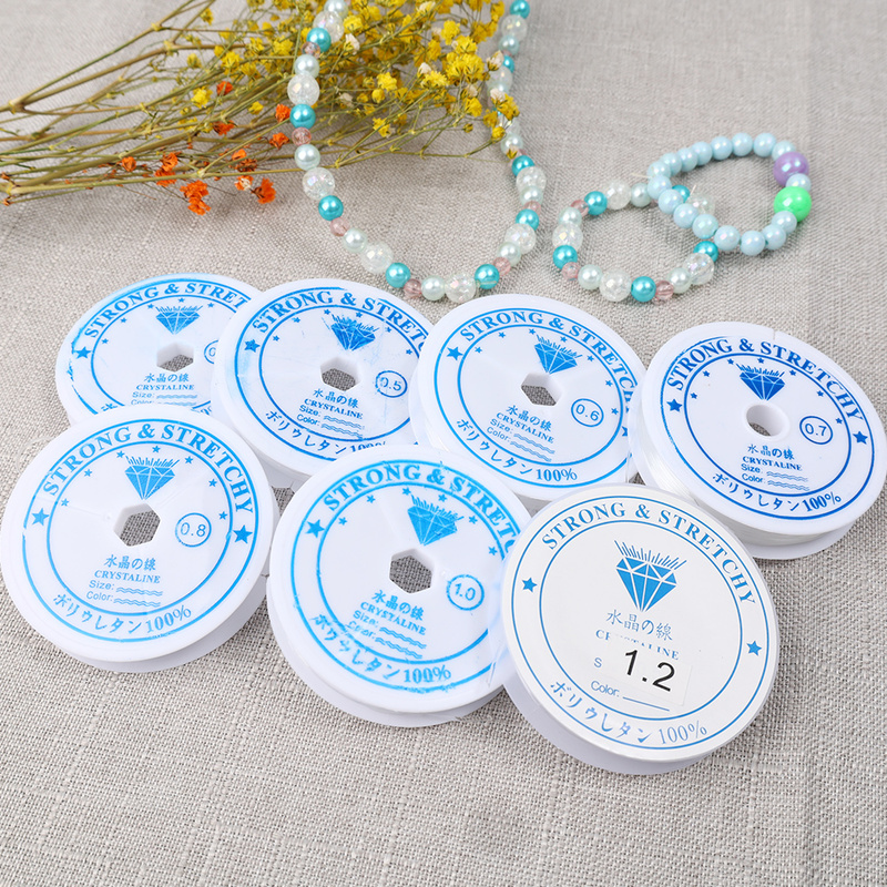 0.4-1.2mm gennemsigtige strækbare elastiske krystallinjer perlere reb snor smykkerør tråd tråd gør-det-selv håndlavet armbånd halskæde