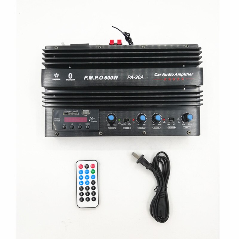 600W 12V 220V 2-Channel Bluetooth Car Amplifier Dual-use High-Power Auto Amplifiers With Remote Control