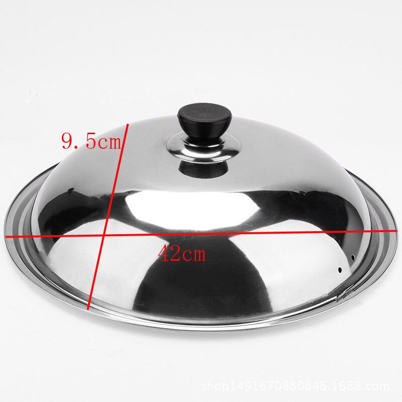 Matlagning wok panna lock rostfritt stål universal pannlock synligt bytt lock stek wok gryta bra halvcirkel wok lock
