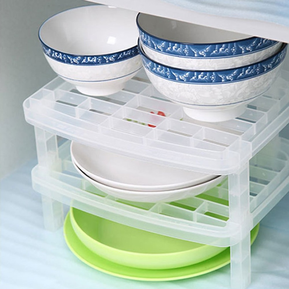 Single Layer Dish Plate Storage Organizer Transparent Antibacterial Vertical Dish Rack Kitchen Rack Space-Saving
