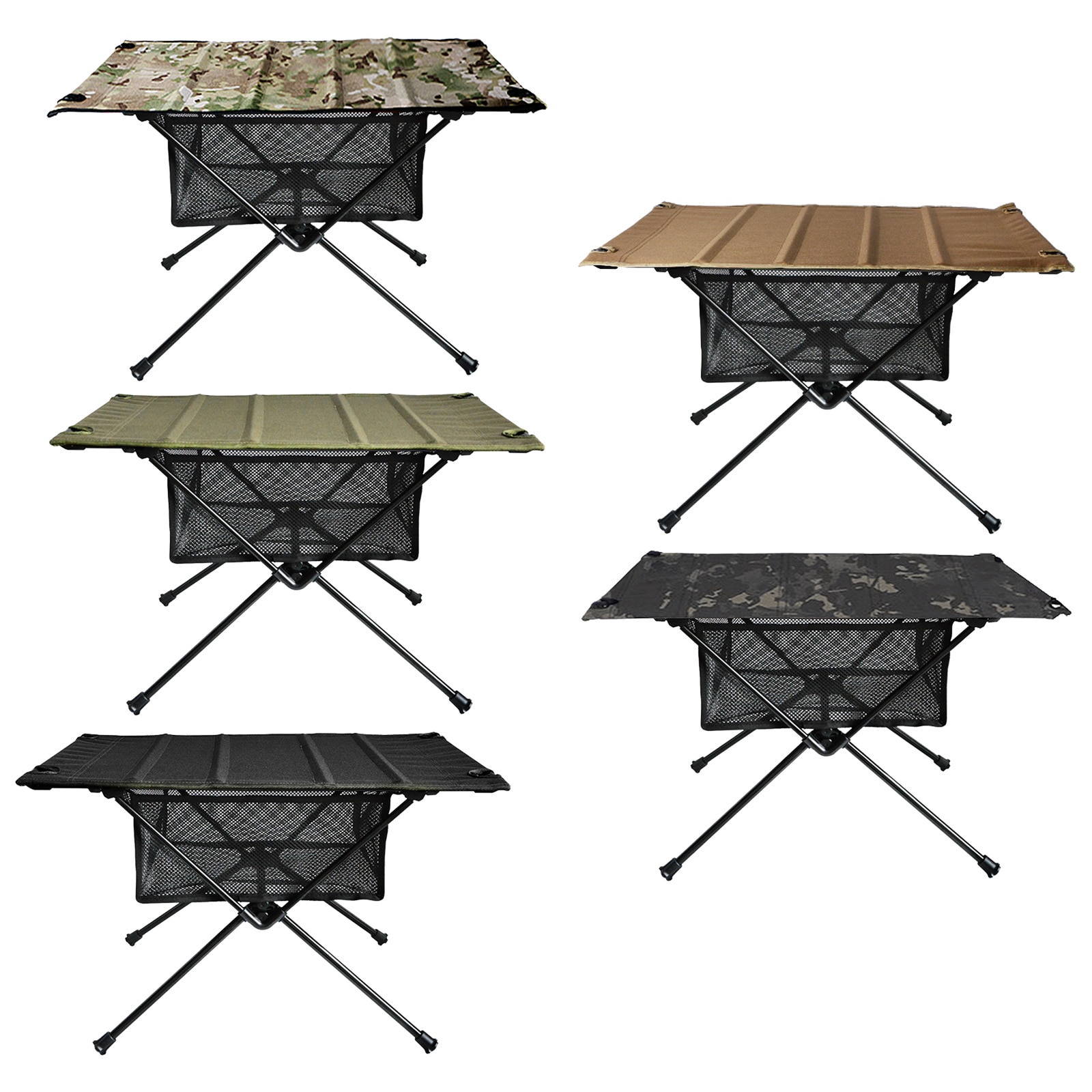 Outdoor Klaptafel Met Netto Pocket Draagbare Opvouwbare Aluminium Bureau Voor Picknick Camping Tuin Barbecue Bureau Tafel