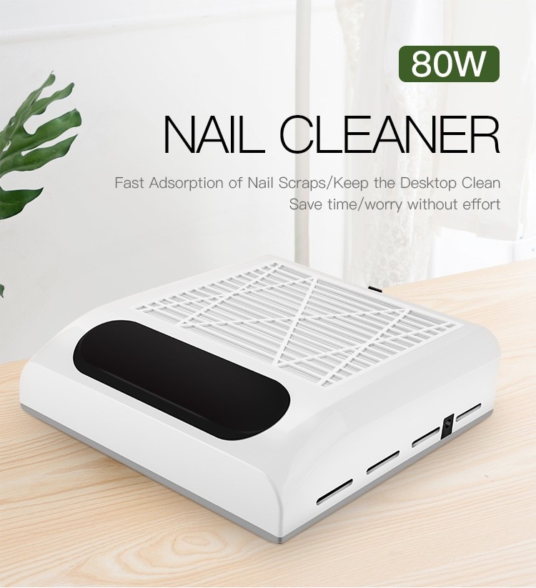 80W Mute Nail Dust Collector Stofzuiger Voor Manicure Zuig Dust Cleaner Nail Dust Collector Manicure Machine Salon Gereedschap