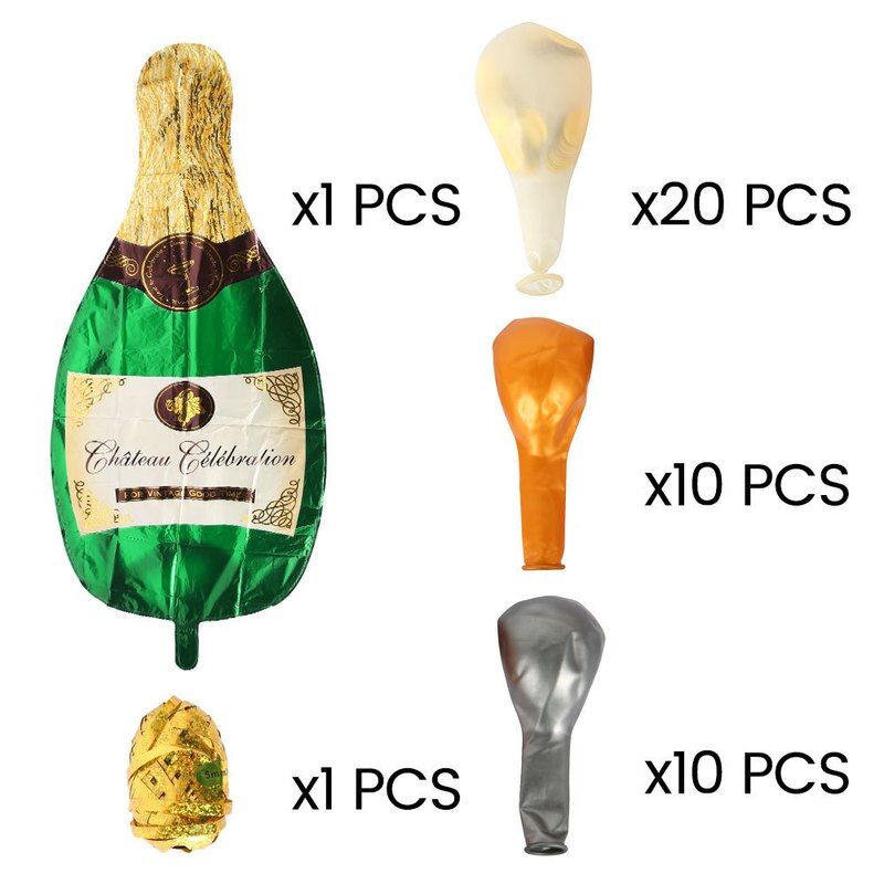 bouteille de champagne chaude coupe verre aluminium film ballon costume société cocktail fête anniversaire décoration célébrer une victoire