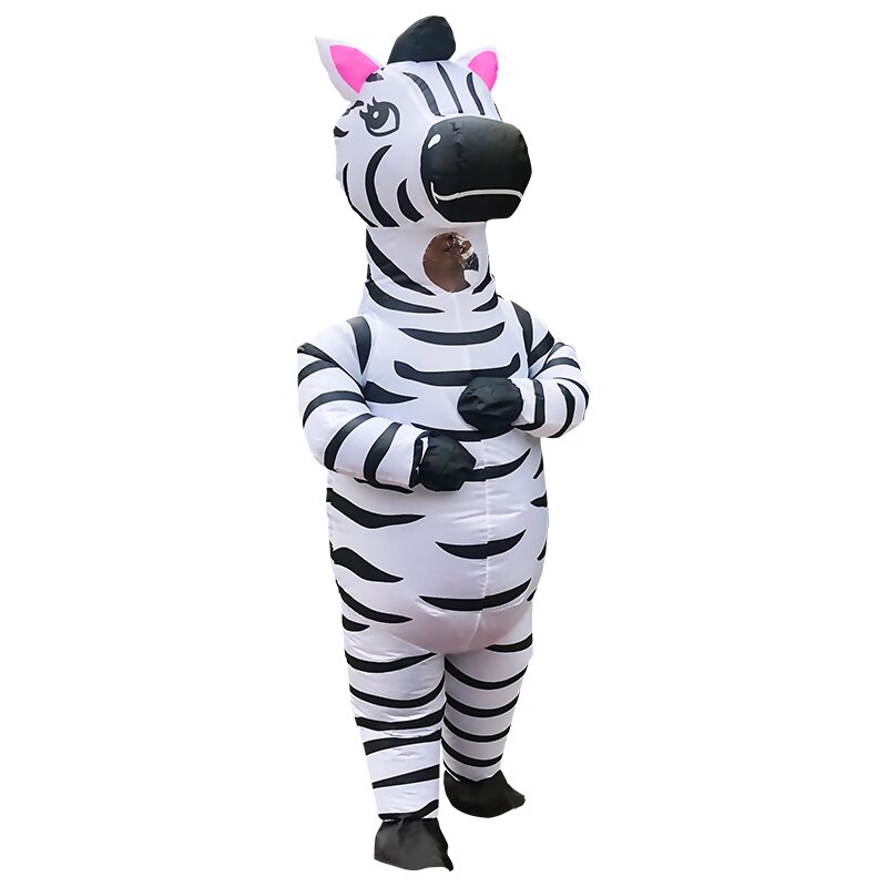 Halloween Inflatable Zebra Costume for Men Women Christmas Party Dress Purim Animal Costumes Festival Adult Inflated Garment