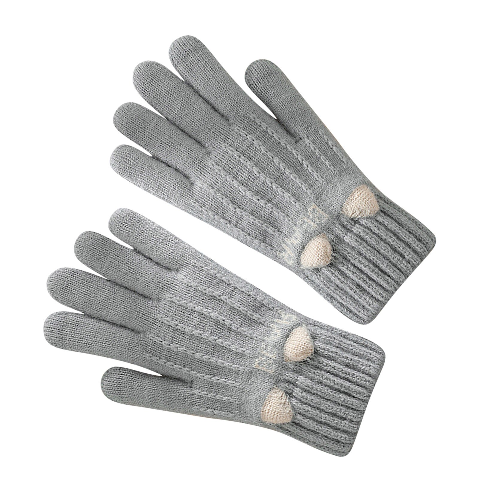 freundlicher Mädchen Gestrickte Finger Handschuhe Winter warm Halten Katze Drucken Warme Handschuhe Jungen Mädchen Warme Fäustling für Teenager Jugend Radfahren handschuhe