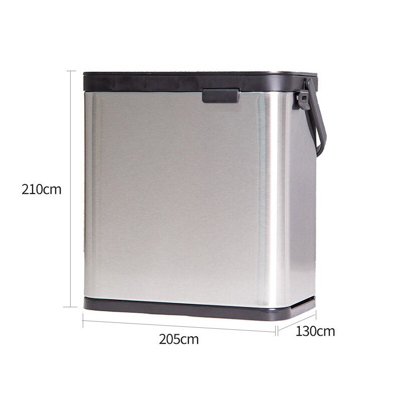 Wall Mounted Kitchen Trash Can Stainless Steel Built-in Bathroom Toilet Waste Bin with Paper Draw: 3L(no draw paper)