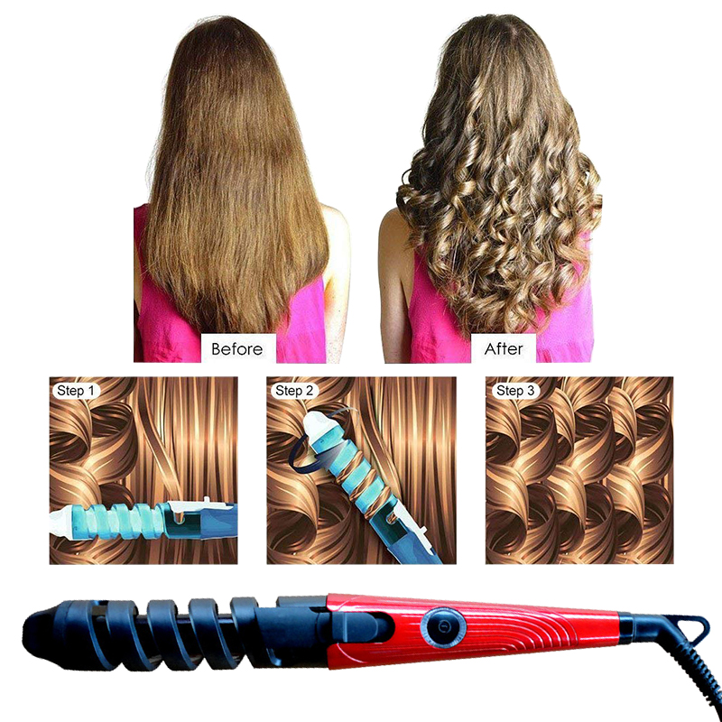 Spiral Curling Iron Magic Hair Curler Roller Hair Styler Tools Fast Heating Curling Wand Electric Hair Crimper