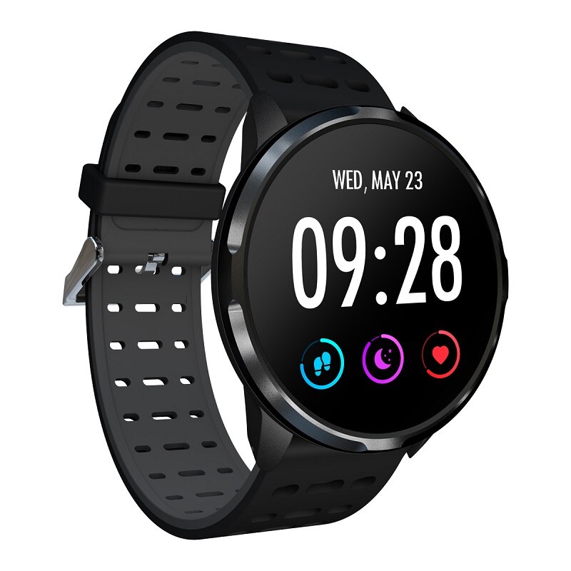BINSSAW SN67 montre intelligente IP68 étanche message poussoir moniteur de fréquence cardiaque Fitness tracker sport smartwatch pour hommes femmes: BlackGray01