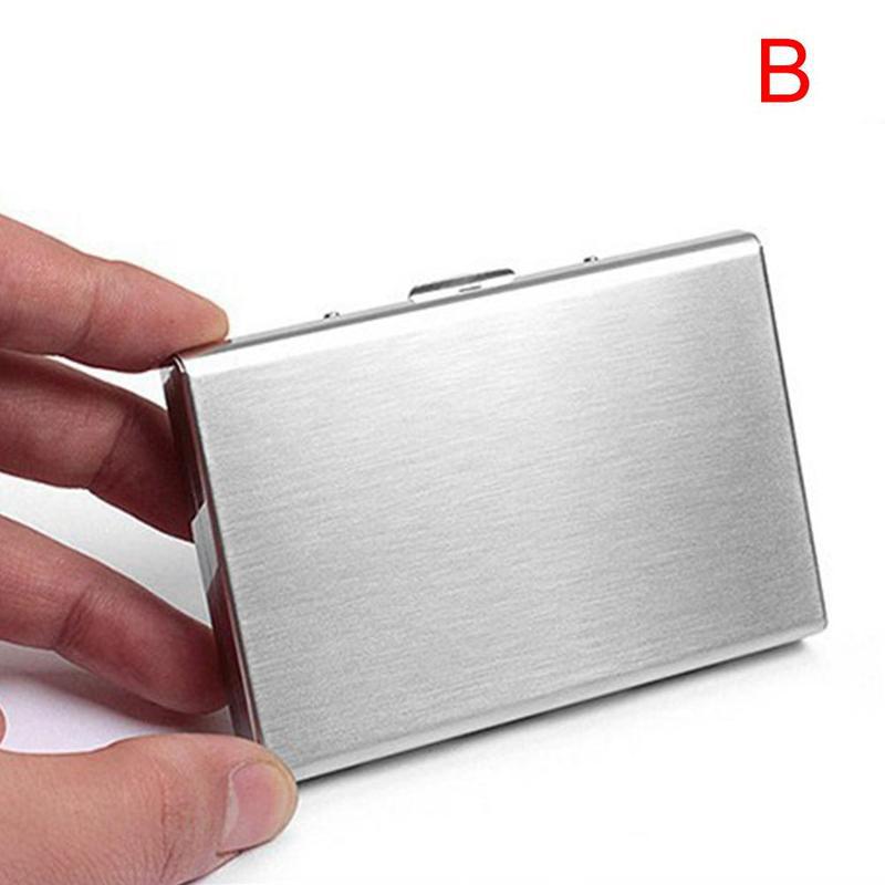 1 Pc Stainless Steel Credit Card Holder Slim Anti-scan Rfid Protect Travel Id Cardholder Business Card Pack Metal Sleeve: B