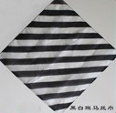Zebra Silk (black and white/Red and white) 45x45cm - Silk and Cane Magic / Magic Trick, Gimmick, Props: Black