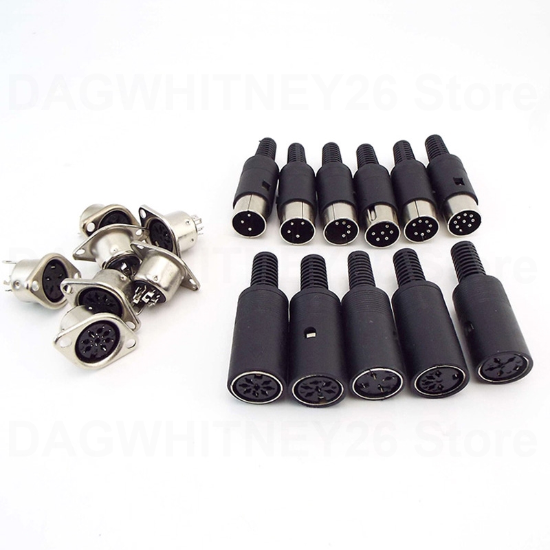Adaptateur Audio DIN 3/4/5/6/7/8 broches, prise mâle femelle avec poignée en plastique, prise femelle, connecteur de châssis monté sur panneau U26