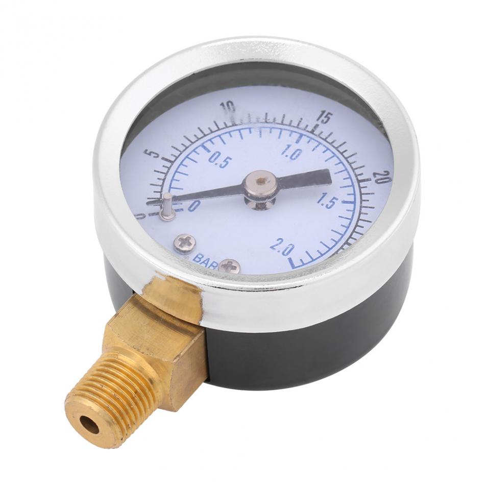 Mini cadran eau huile compresseur compteur hydraulique manomètre pression compresseur mètre métal manomètre 0-30psi 0-2bar