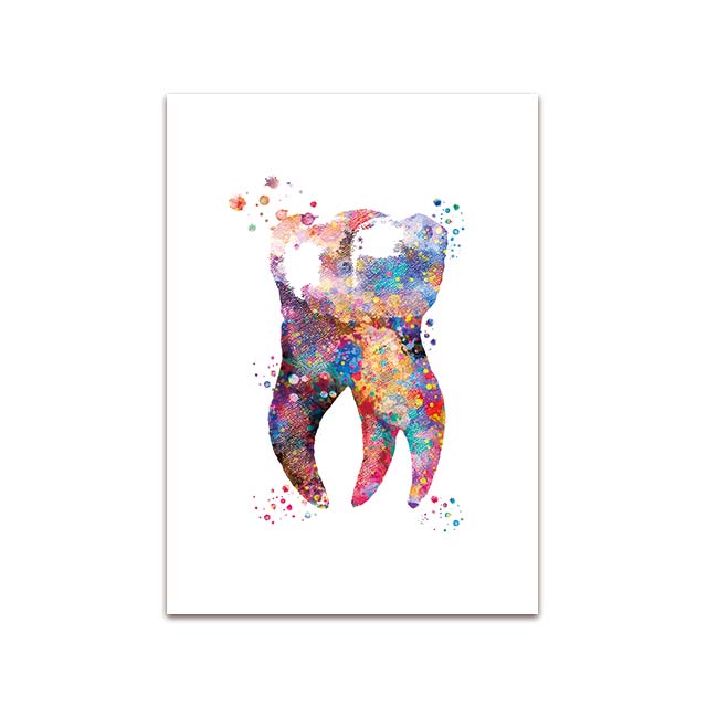 Dents affiches dentisterie peintures dentaire affiche dents photo dentaires Art imprime médecine mur photos dentiste décoration: 10x15cm No Frame
