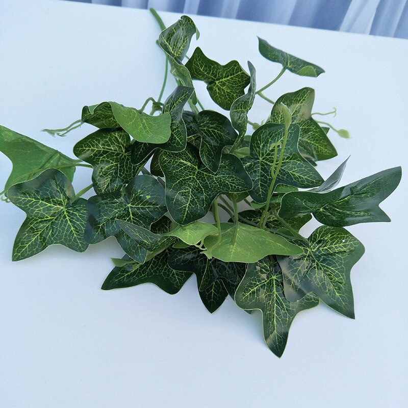 Hmeot 1 pc grønn reddik / hvit flekk / kaldt vann / søtpotet / limte silke kunstige planter, hage hjem dekorasjon grønne planter: B