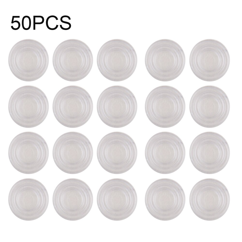 50 stuks zachte accessoires, gemakkelijk te gebruiken, antislip glazen tafelbladbumpers, ronde kastdeur, kleine, doorzichtige, niet-klevende hardware met schroefdraad