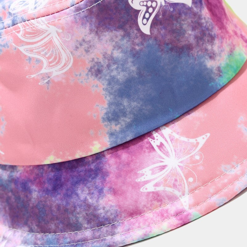 Sombrero de pescador con estampado de mariposa y nube de fuego para hombre y mujer, gorro de pescador con estampado de dragón, estilo Hip Hop, Unisex, 2021Tie Dye