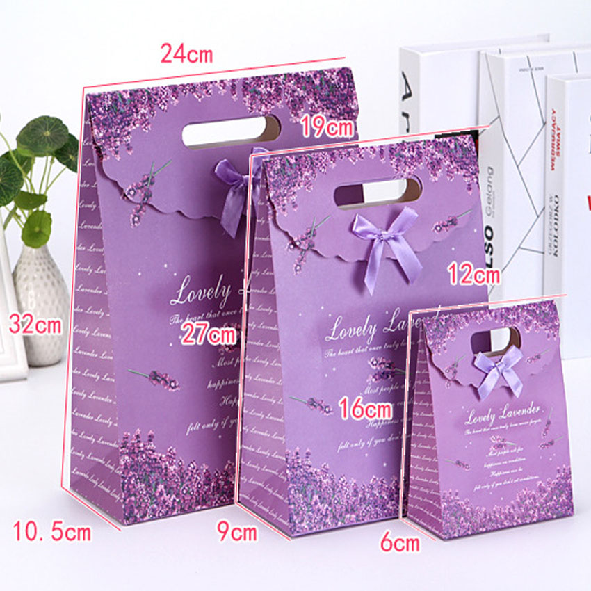 10pcs/lot Romantic Purple Lavender Portable DIY Multifunction Decoration Bags Snacks Candy Packaging Bag