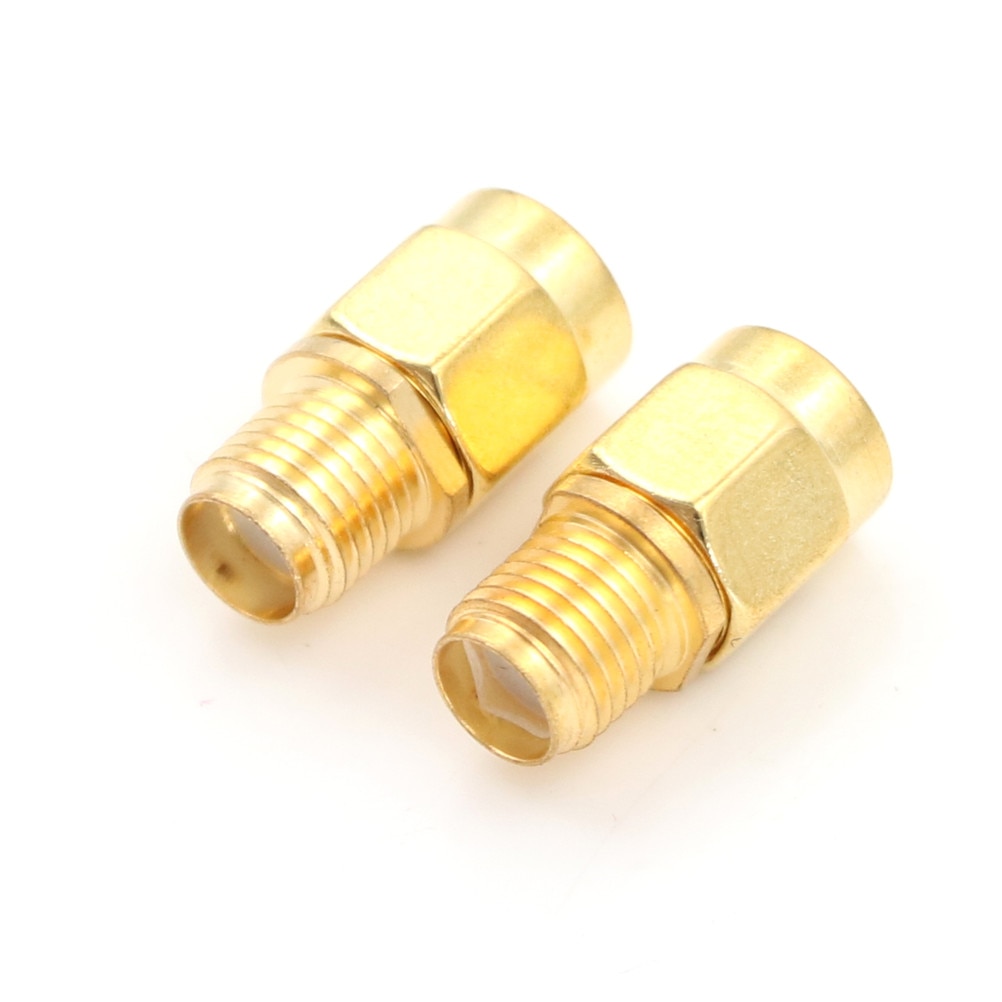 2 Pcs/lot RF SMA Connector RP SMA Female to SMA Male Plug Connector Adapter Goldplated Straight