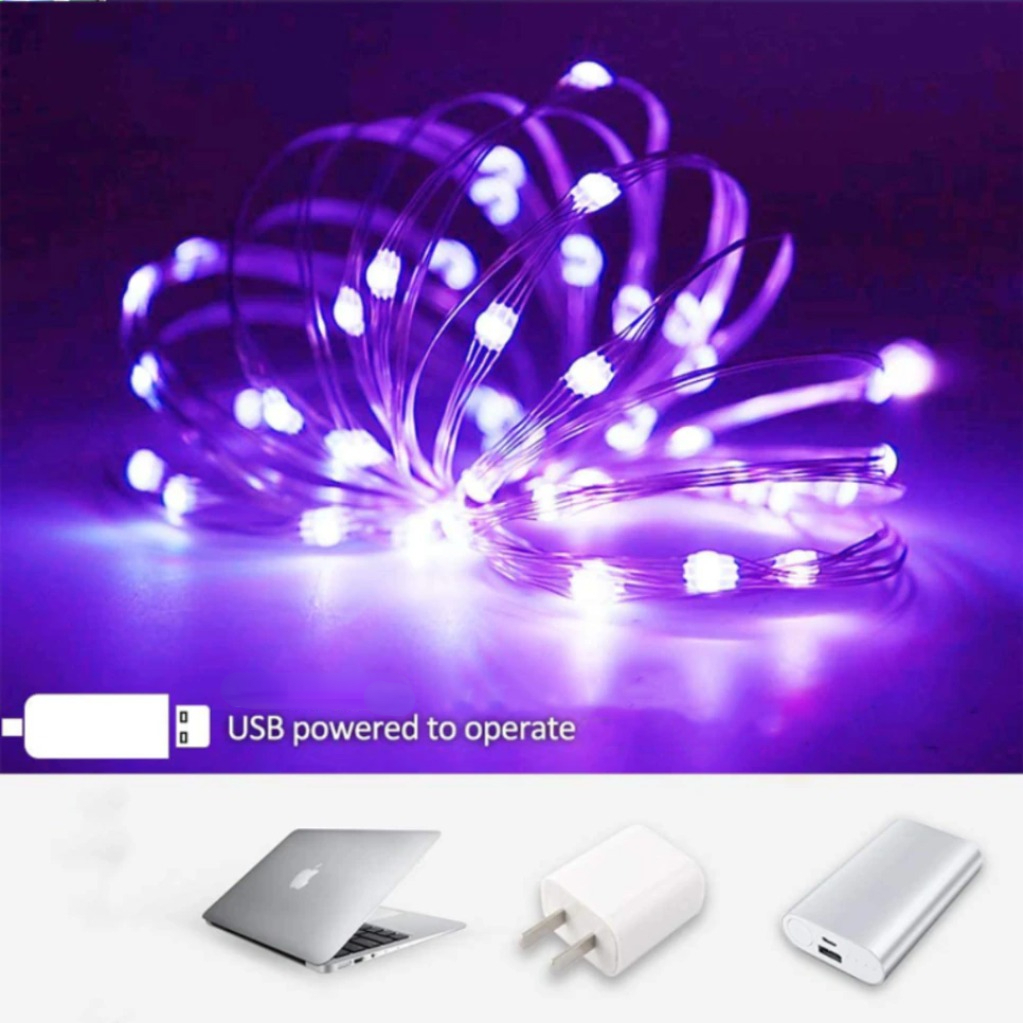 Usb led-ljusslinga usb utomhus/inomhus silver vattentät trådgirlang ljus julår julfestoon för heminredning