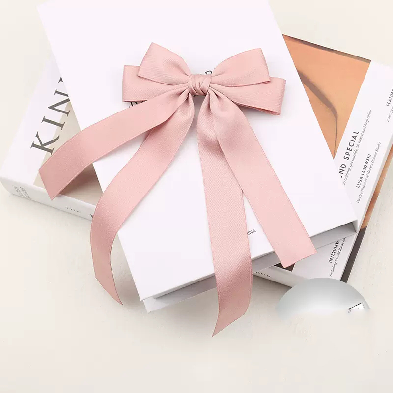 Lystrfac, cinta de tela a la , horquilla con lazo para el pelo para mujeres y niñas, pinzas para el cabello con lazo blanco y negro, Clip superior, accesorios para cabello femenino: YELLOW