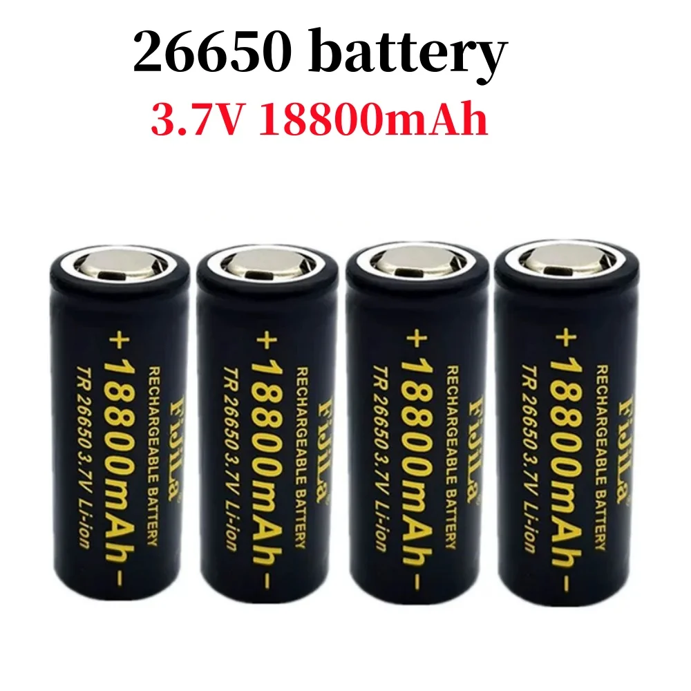 Batteria 26650 originale al 100% di alta qualità Batteria agli ioni di litio da 18800 mAh 3,7 V 50A per torcia LED 26650 + caricabatterie