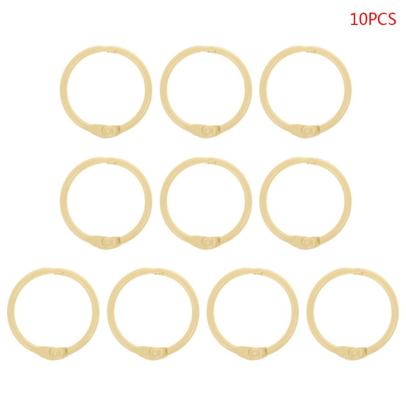 10pcs Metal Loose Leaf Binder Ring Book Hoops DIY Albums School Office Supplies Craft X6HB: BG