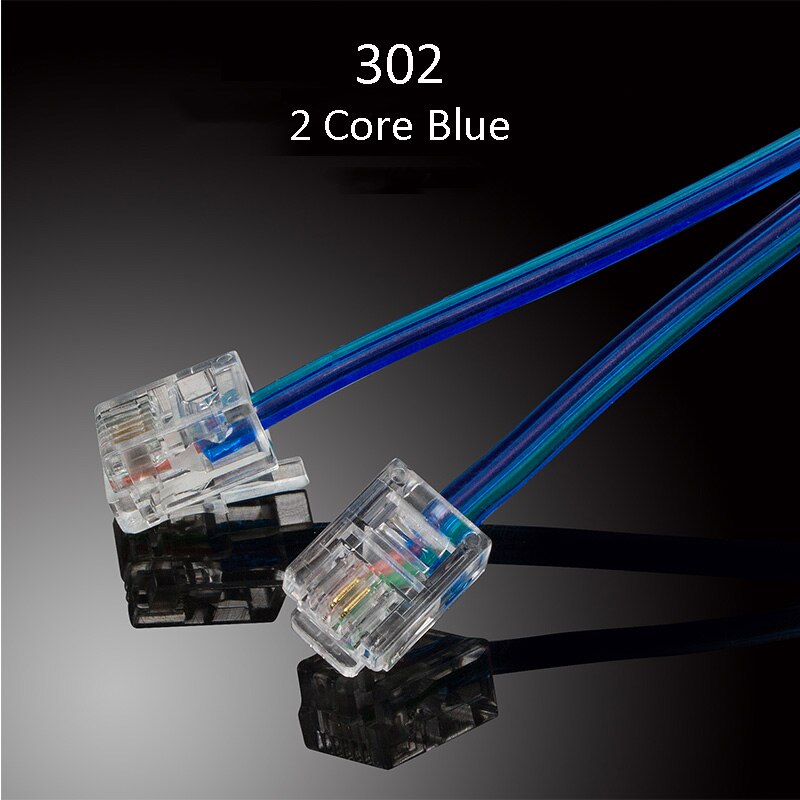 RJ11 6P4C 6P2C Long type Copper wire ADSL Modem phone Telephone volume Cable connector 1-80Meter