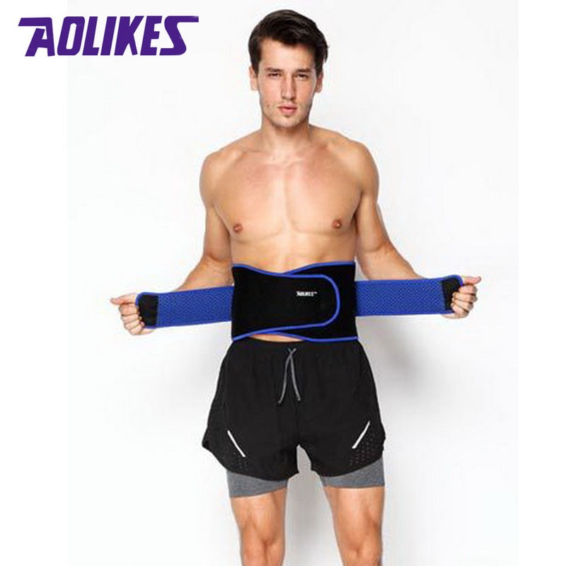 Aolikes åndbar sport tryksat ryg taljestøtte plus størrelse elastisk fitness bodybuilding bælte vægtløftningsbælte
