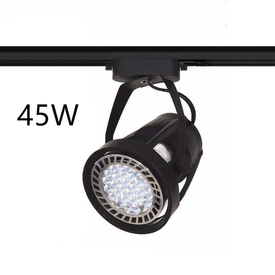 La lumière menée de voie 360 Dergee Rotation réglable a mené la tache légère de Rail lampe à Led magasin d'intérieur de vêtements a mené des montages de voie: 45W Black / Warm White
