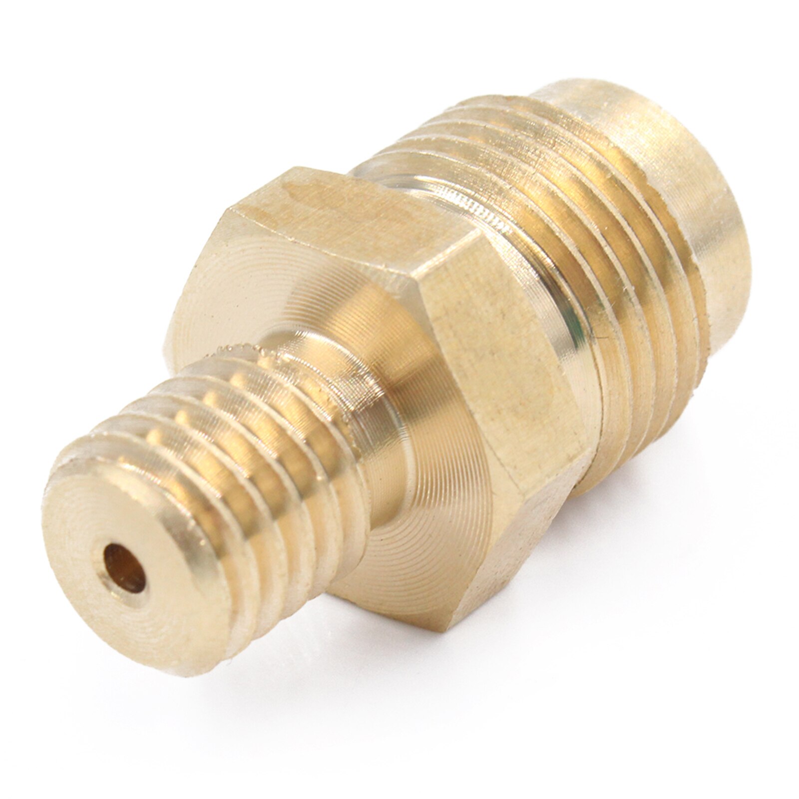 Earth Star Brass Propane Gas Jet Nozzle Sprayer 1.96mm Orifice with 3/8" Male Flare and M10x1.5mm Thread for Burner Inlet