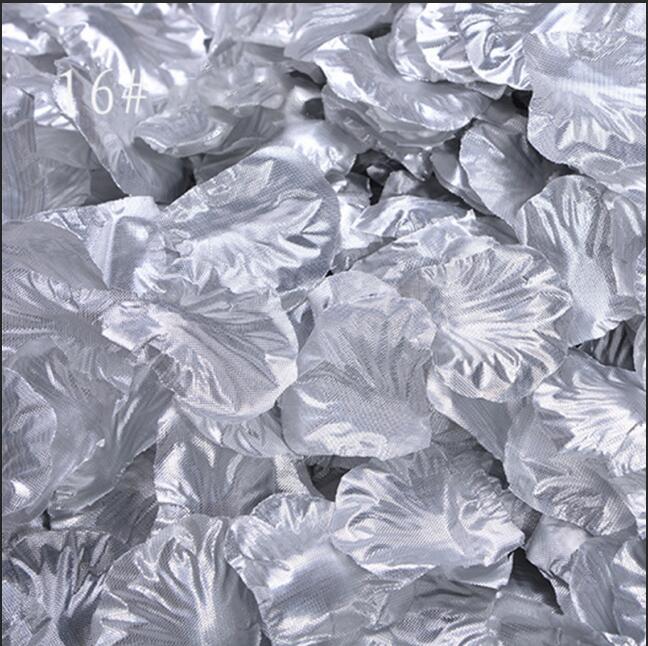 Pétalos de rosa de plata/oro 1000 unidades/lote, pétalos de rosa artificiales para decoración para de boda, pétalos de rosa para boda RS03: Plata
