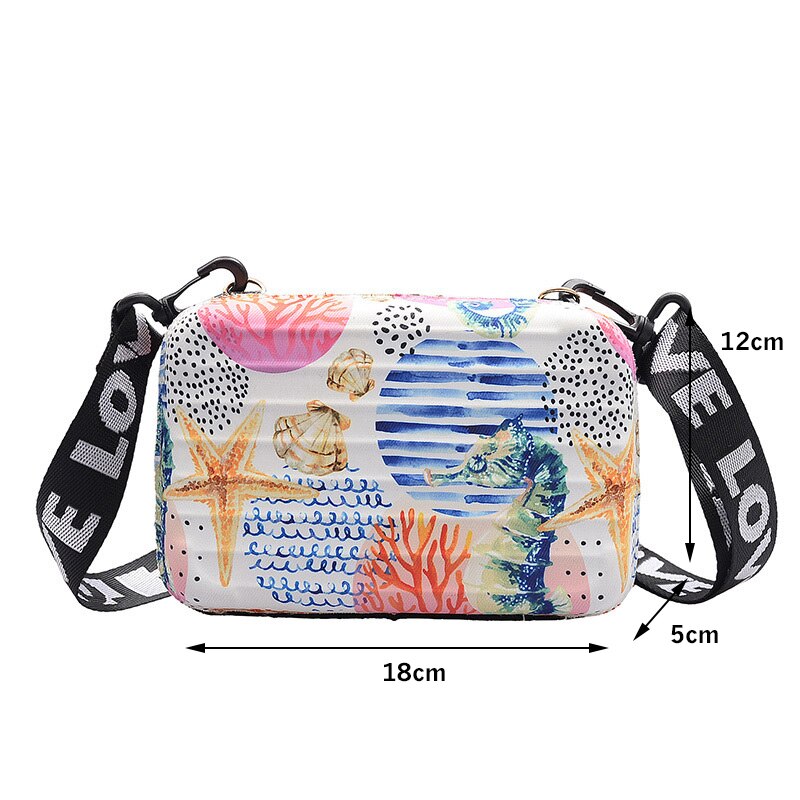 Personality Shoulder Clutch Mini Square Box Bag Cartoon Color Lovely Crossbody Bags Women Handbag Soft