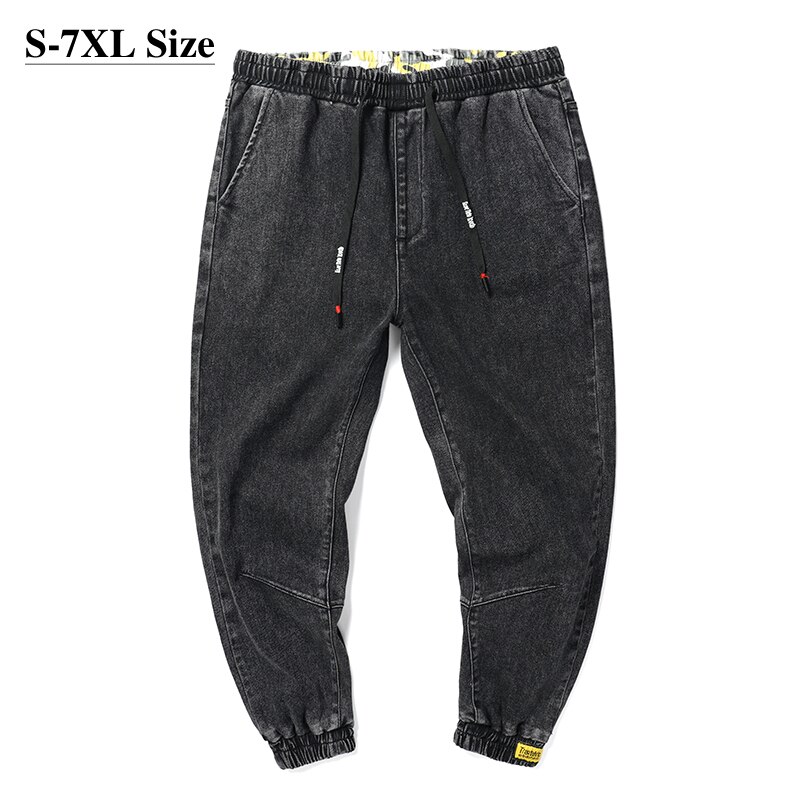 Herfst Heren Blauw Harem Jeans Mode Streetwear Denim Broek Elastische Taille Broek Plus Size 5XL 6XL 7XL