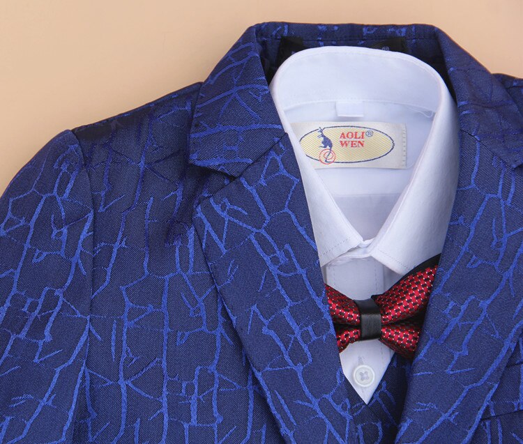 Conjunto de roupa social para meninos, 4 peças, jaqueta, colete, calça, gravata borboleta, casamento, tamanho de alta qualidade, 2 anos a 12 anos