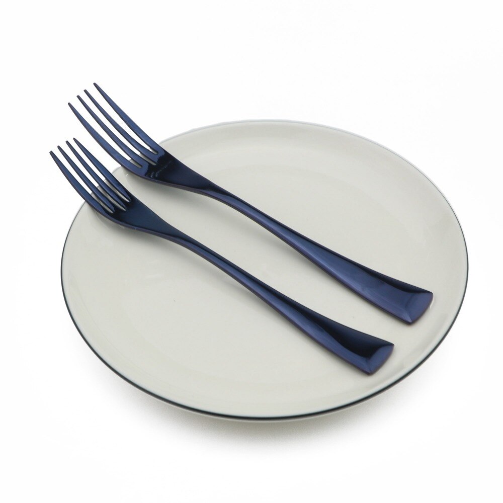 4/5/6 sztuk błyszczące niebieski sztućce zestaw 304 sztućce ze stali nierdzewnej zestaw noży widelec robić steków stół zestaw obiadowy stołbyć winnym zestaw sztućców