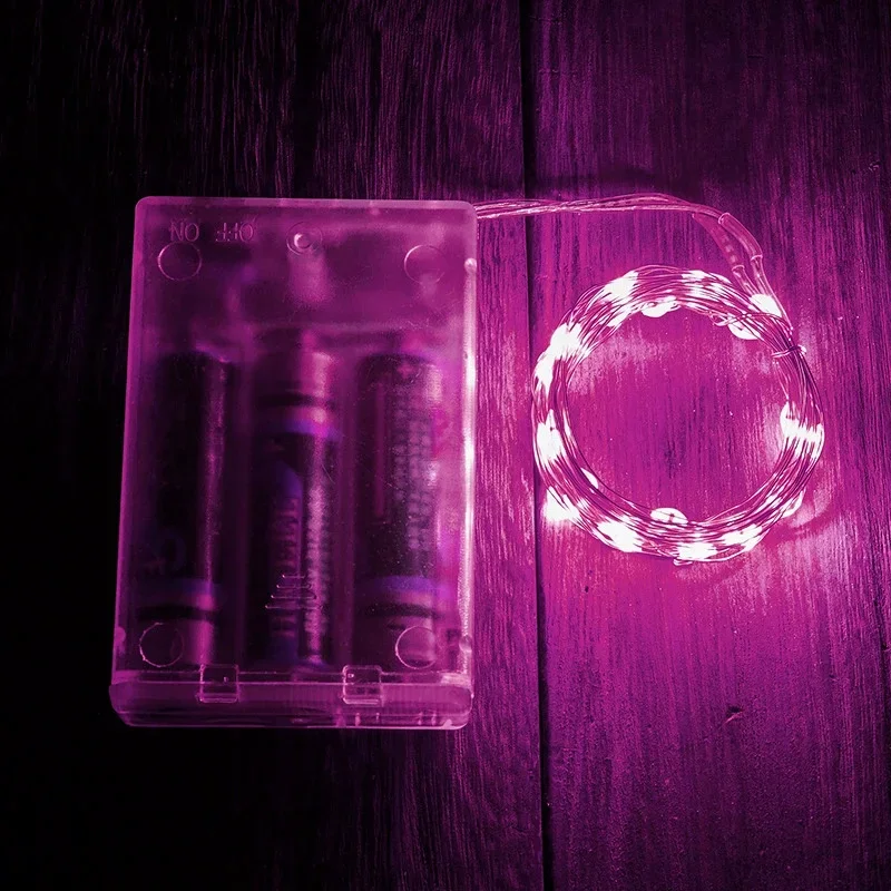 Silver Wire Festoon LED Light String Garden Outdoor Battery Box Garland Lamp for Wedding Camping Party Home Room Decoration: Red / 16-20W